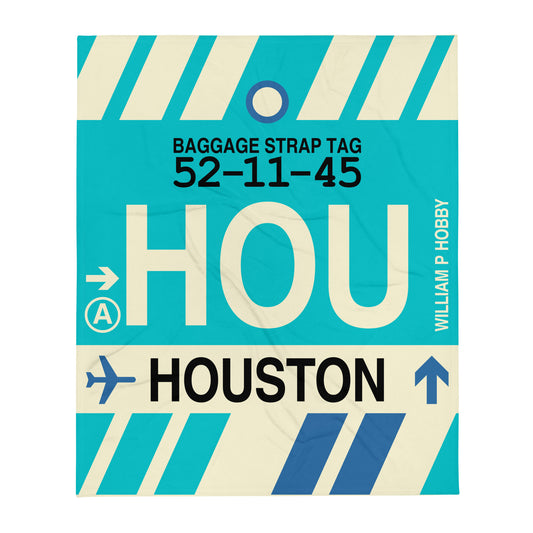Travel Gift Throw Blanket • HOU Houston • YHM Designs - Image 01