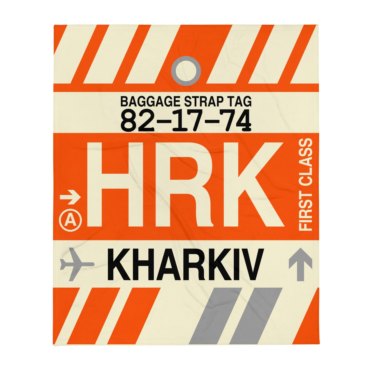 Travel Gift Throw Blanket • HRK Kharkiv Souvenir • YHM Designs - Image 01