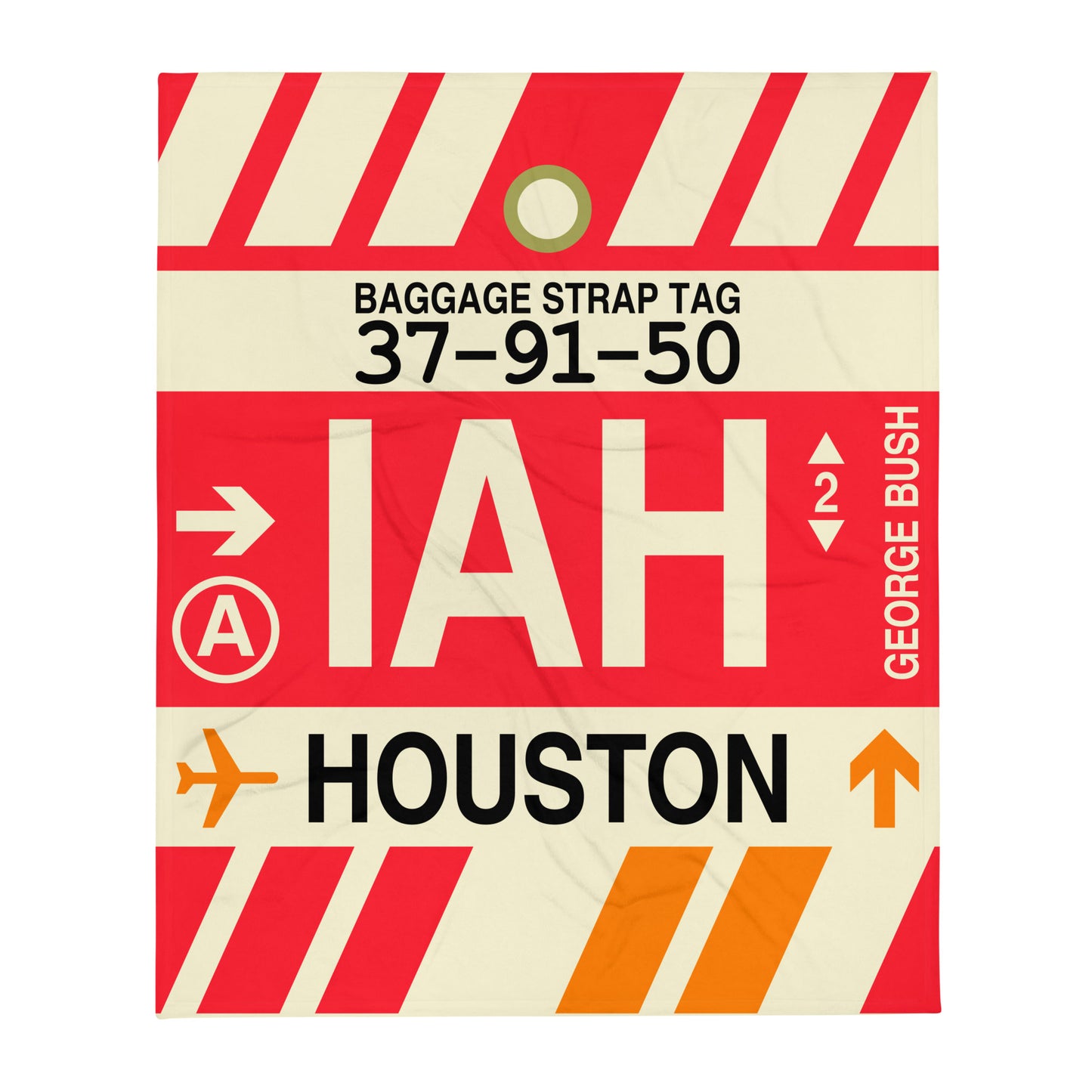 Travel Gift Throw Blanket • IAH Houston Souvenir • YHM Designs - Image 01