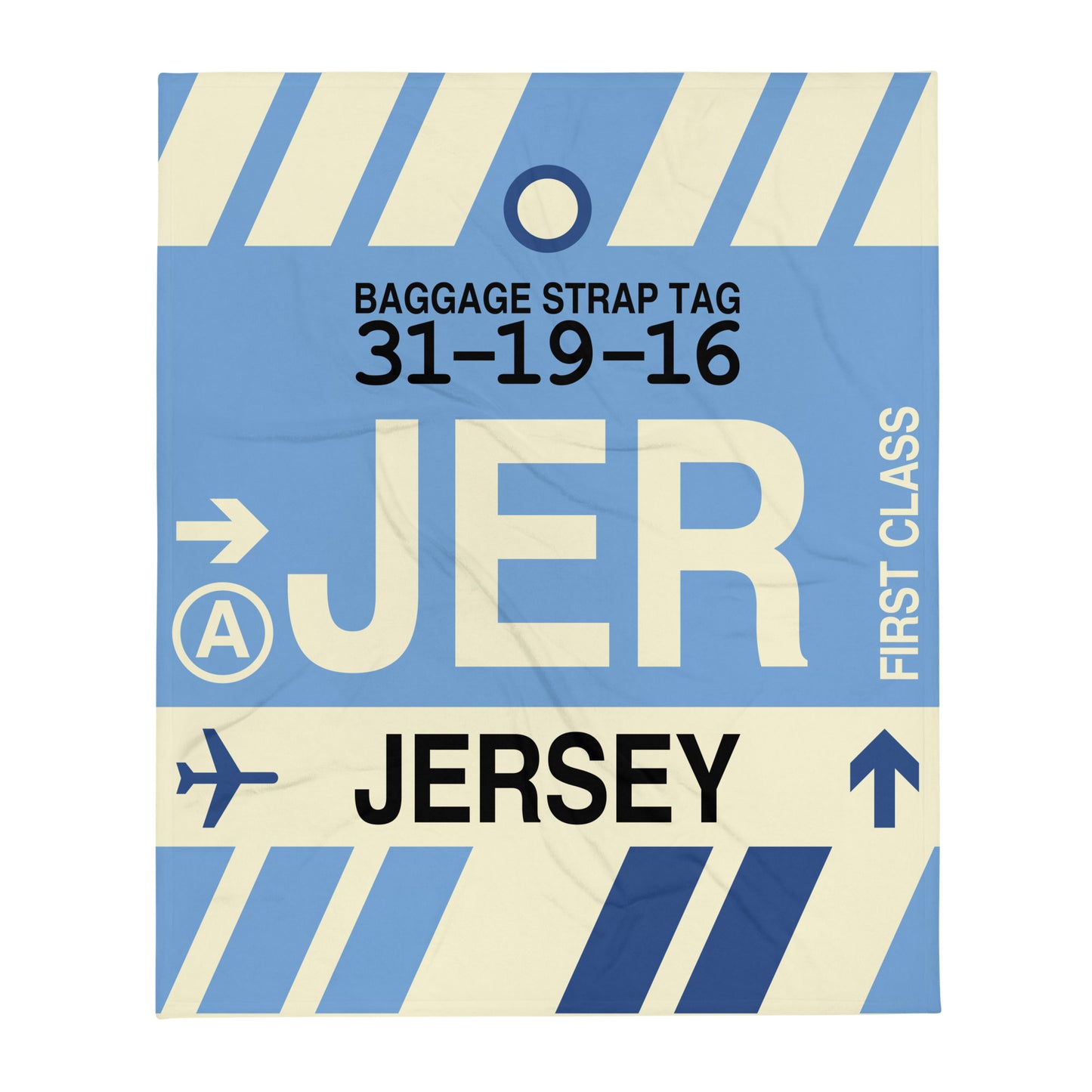 Travel Gift Throw Blanket • JER Jersey Souvenir • YHM Designs - Image 01