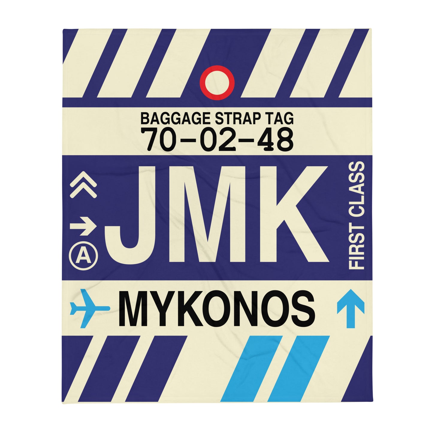 Travel Gift Throw Blanket • JMK Mykonos Souvenir • YHM Designs - Image 01