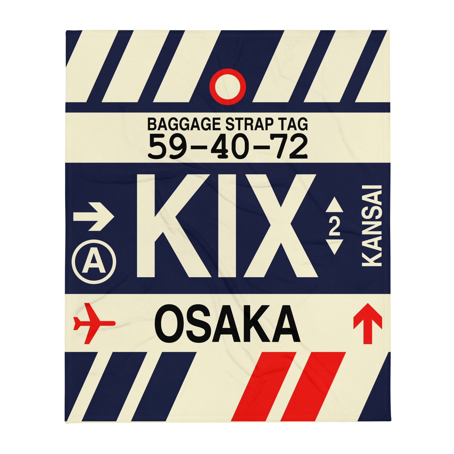 Travel Gift Throw Blanket • KIX Osaka Souvenir • YHM Designs - Image 01