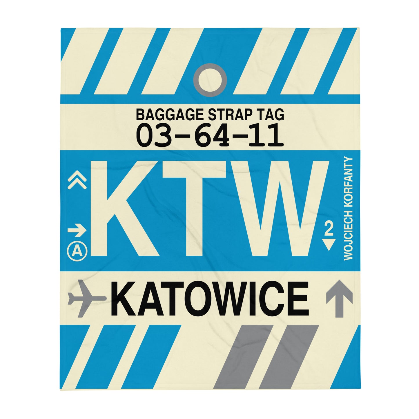 Travel Gift Throw Blanket • KTW Katowice Souvenir • YHM Designs - Image 01