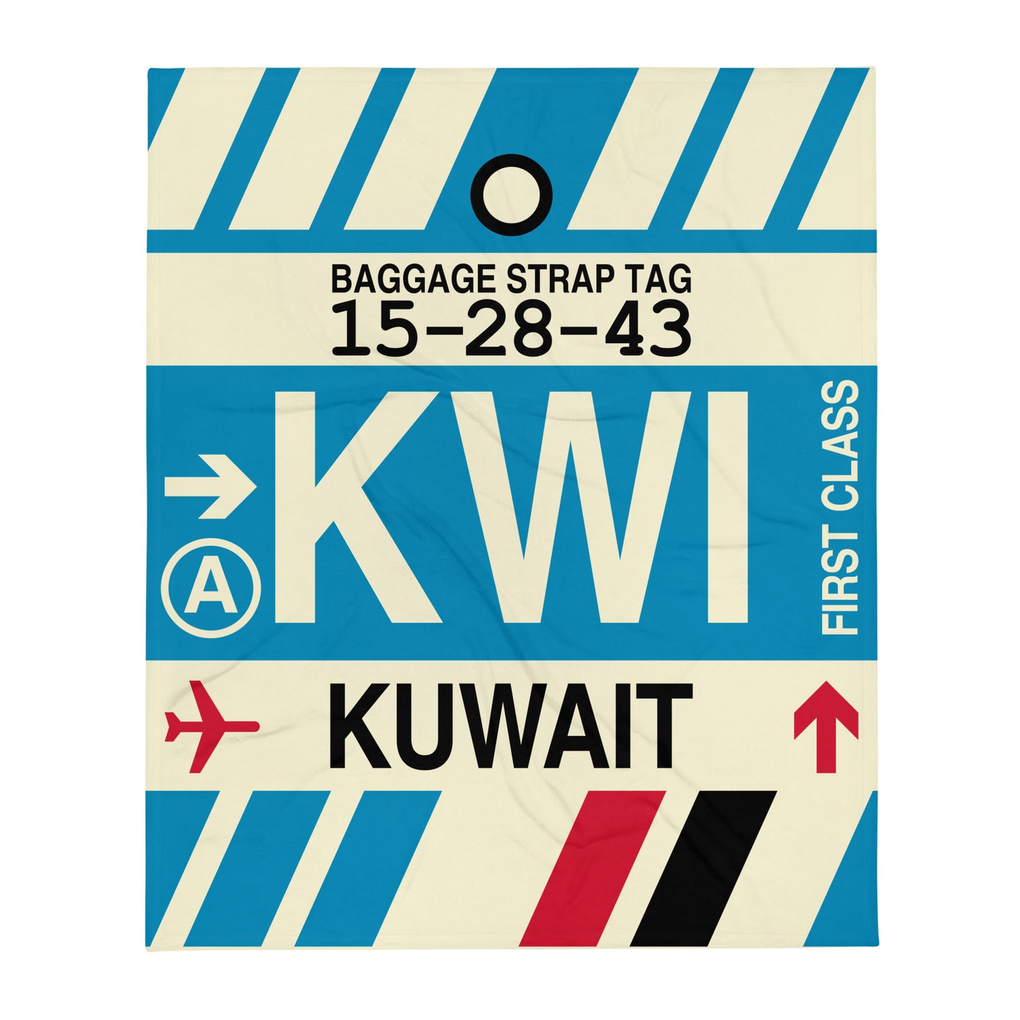 Travel Gift Throw Blanket • KWI Kuwait City Souvenir • YHM Designs - Image 01