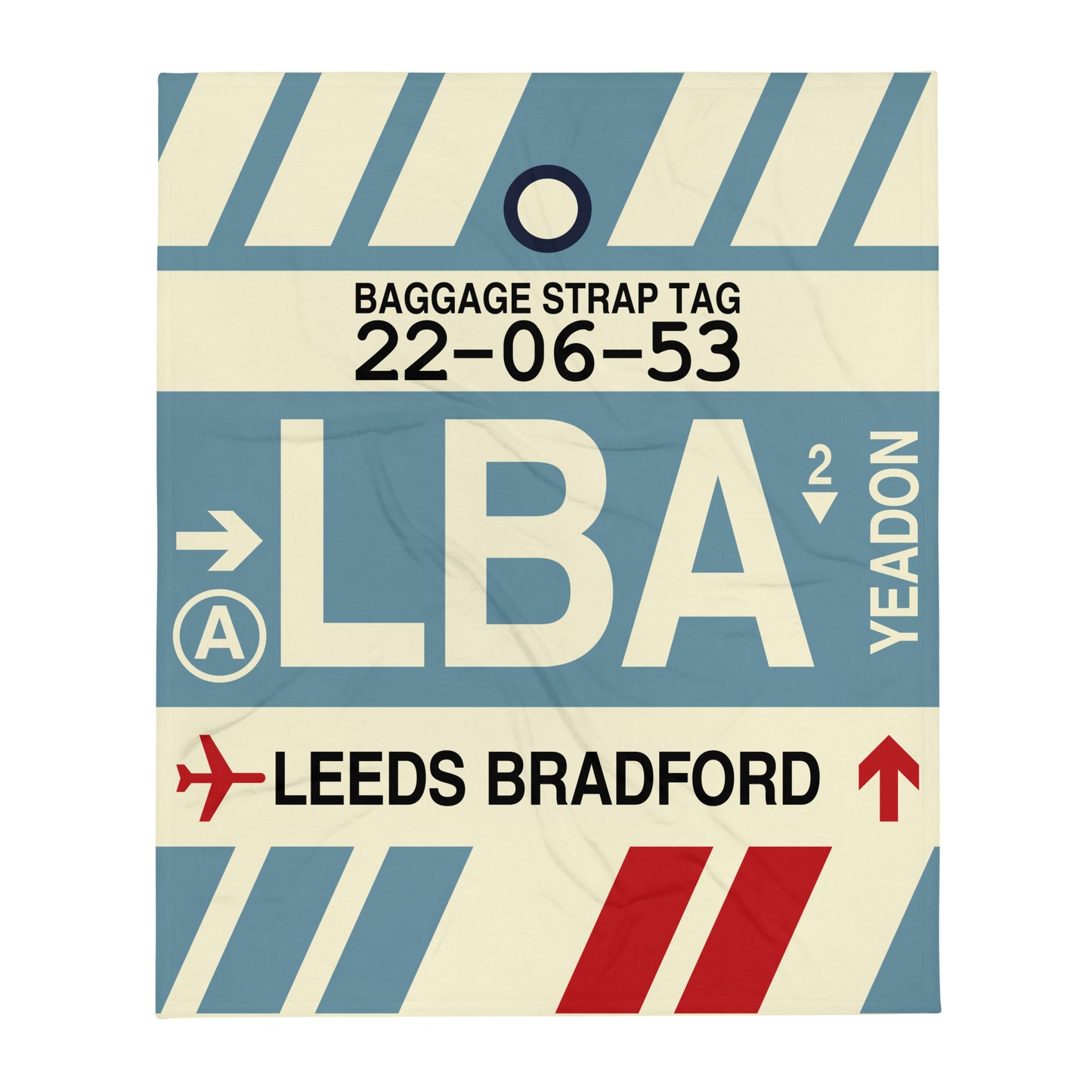 Travel Gift Throw Blanket • LBA Leeds Bradford Souvenir • YHM Designs - Image 01