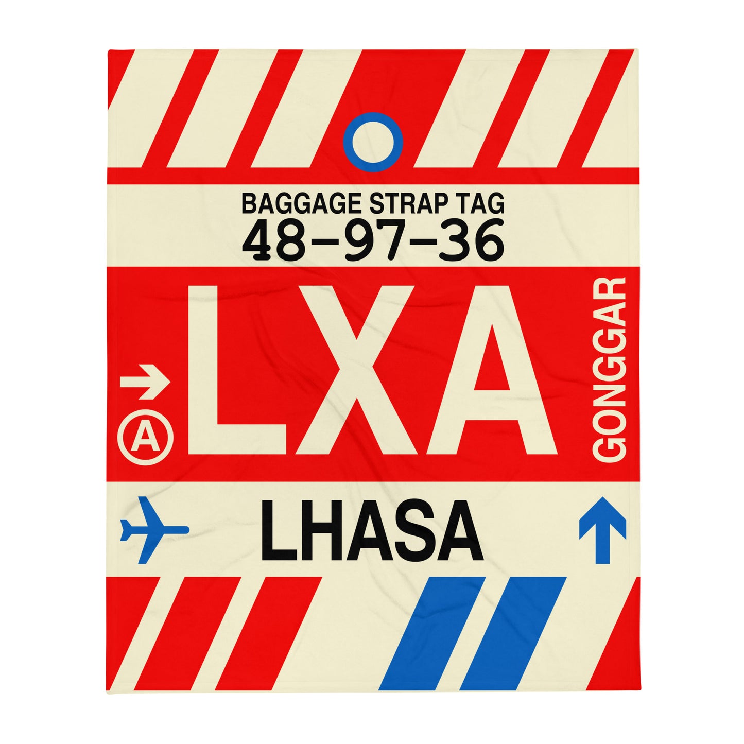 Travel Gift Throw Blanket • LXA Lhasa Souvenir • YHM Designs - Image 01