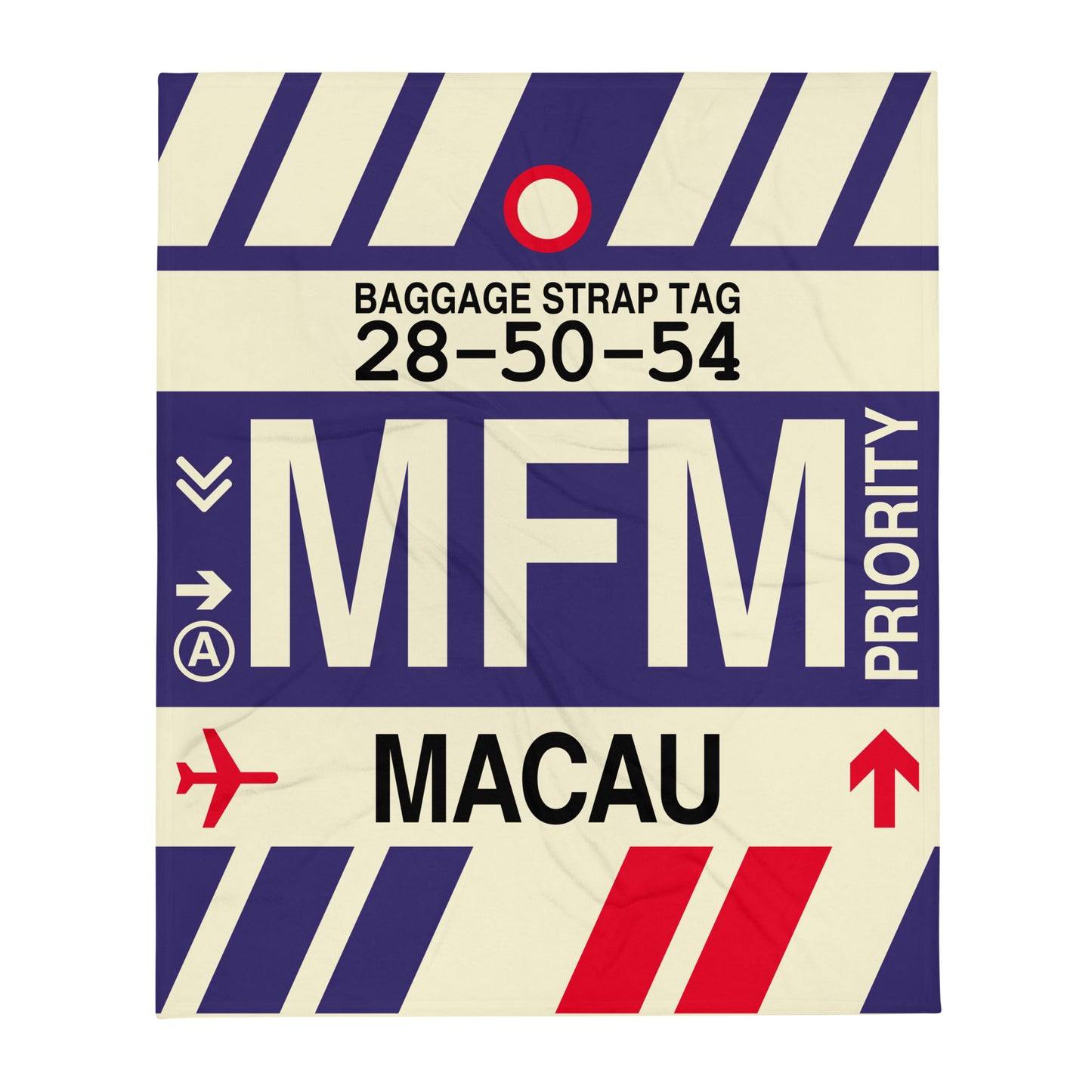 Travel Gift Throw Blanket • MFM Macau Souvenir • YHM Designs - Image 01
