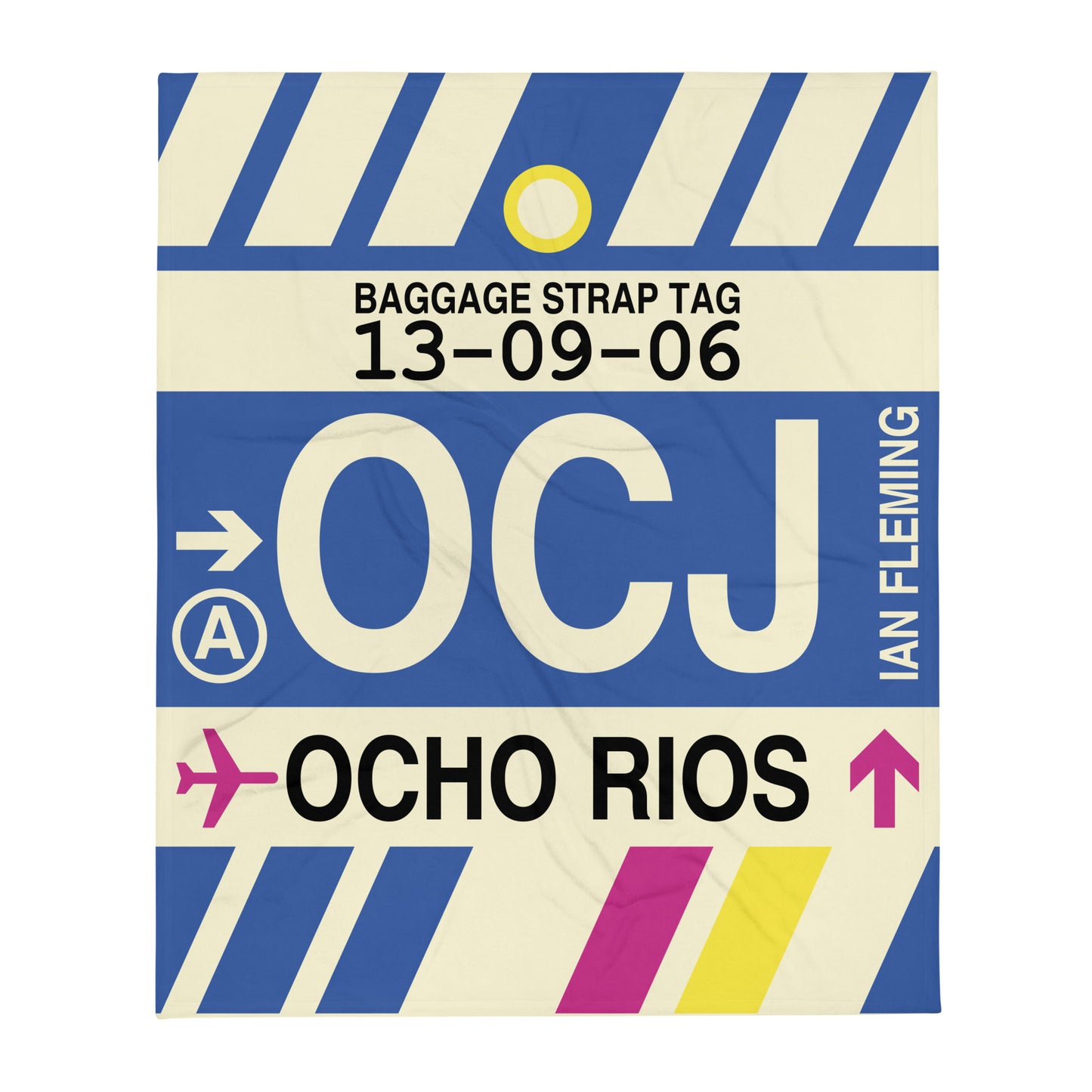 Travel Gift Throw Blanket • OCJ Ocho Rios Souvenir • YHM Designs - Image 01