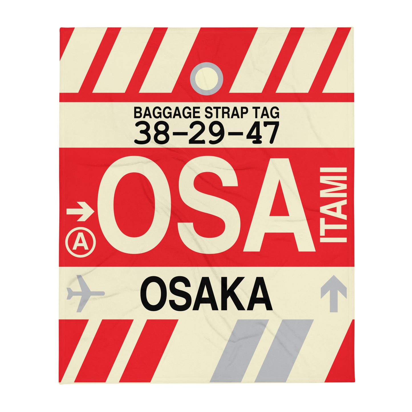 Travel Gift Throw Blanket • OSA Osaka Souvenir • YHM Designs - Image 01