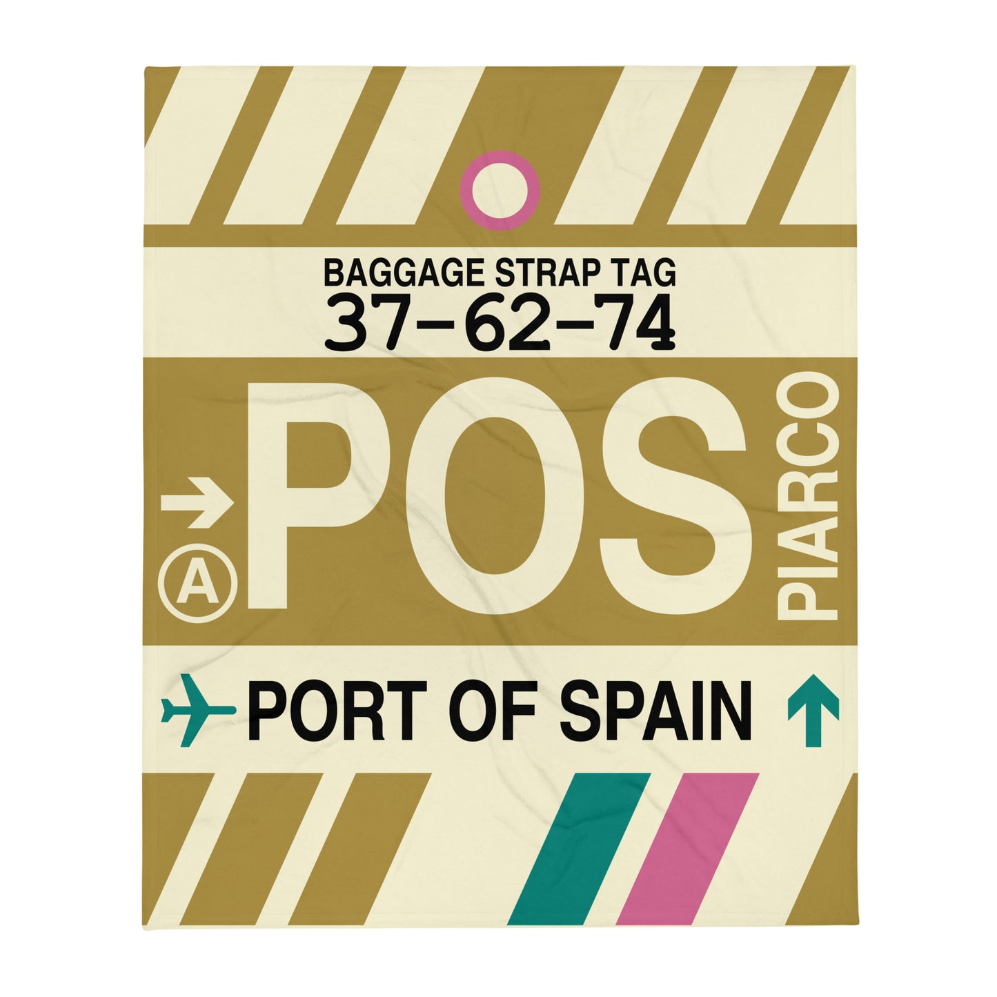 Travel Gift Throw Blanket • POS Port of Spain Souvenir • YHM Designs - Image 01