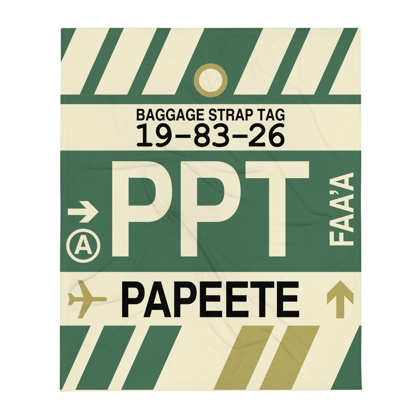 Travel Gift Throw Blanket • PPT Papeete Souvenir • YHM Designs - Image 01