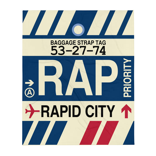 Travel Gift Throw Blanket • RAP Rapid City • YHM Designs - Image 01