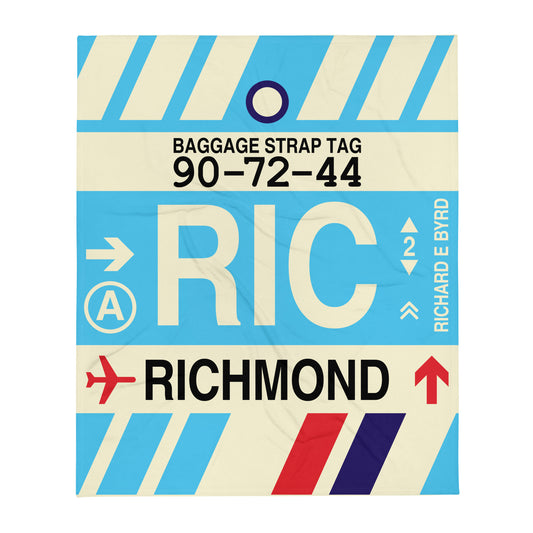 Travel Gift Throw Blanket • RIC Richmond • YHM Designs - Image 01