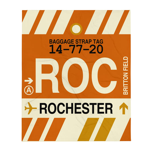 Travel Gift Throw Blanket • ROC Rochester • YHM Designs - Image 01