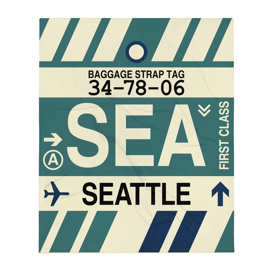 Travel Gift Throw Blanket • SEA Seattle • YHM Designs - Image 01