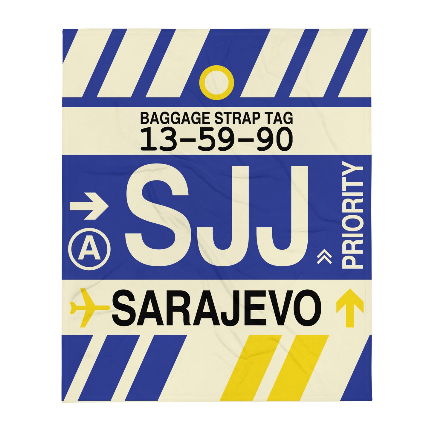 Travel Gift Throw Blanket • SJJ Sarajevo Souvenir • YHM Designs - Image 01