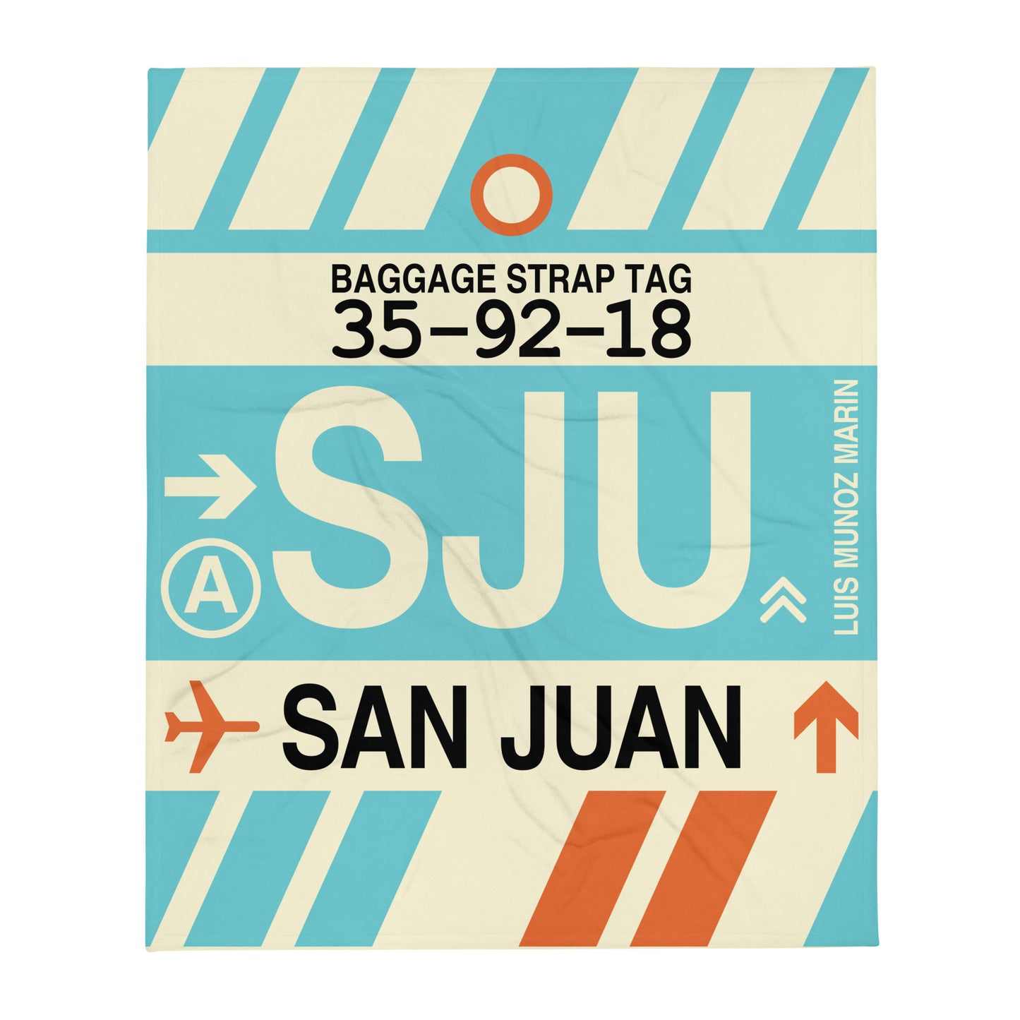 Travel Gift Throw Blanket • SJU San Juan Souvenir • YHM Designs - Image 01