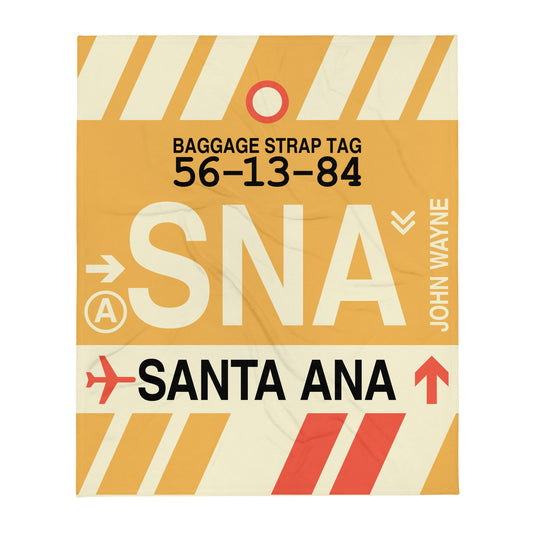 Travel Gift Throw Blanket • SNA Santa Ana • YHM Designs - Image 01
