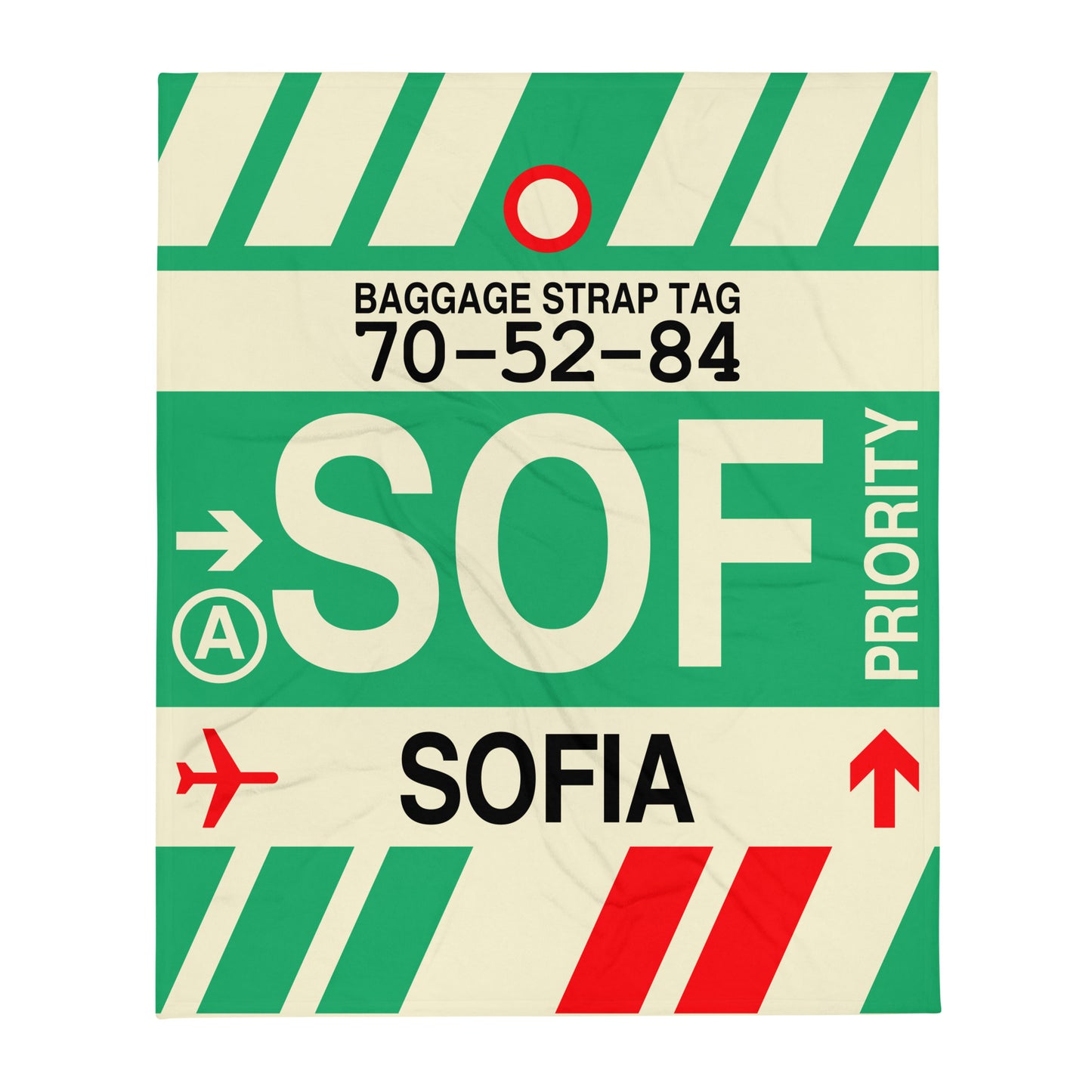 Travel Gift Throw Blanket • SOF Sofia Souvenir • YHM Designs - Image 01