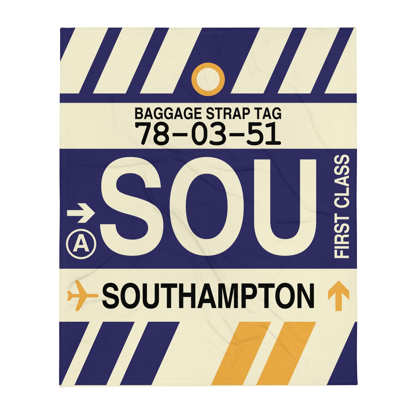 Travel Gift Throw Blanket • SOU Southampton Souvenir • YHM Designs - Image 01