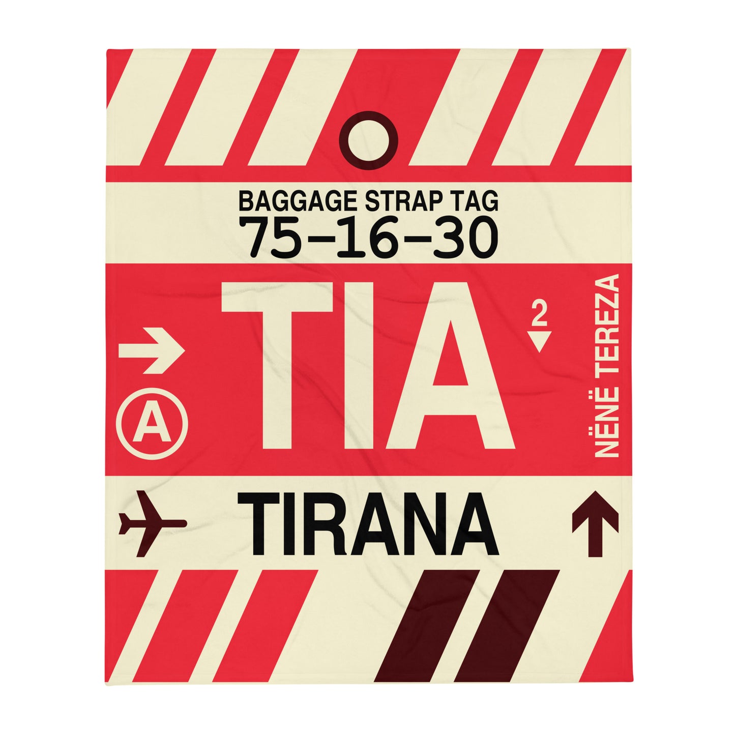 Travel Gift Throw Blanket • TIA Tirana Souvenir • YHM Designs - Image 01