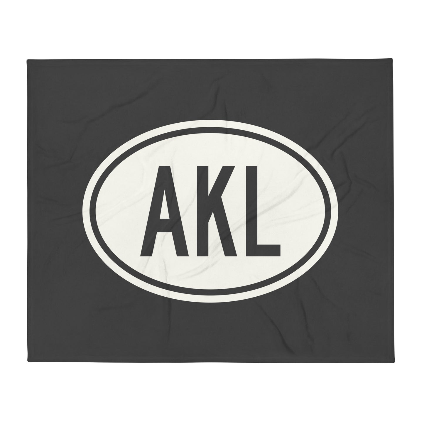 Unique Travel Gift Throw Blanket - White Oval • AKL Auckland Souvenir • YHM Designs - Image 01
