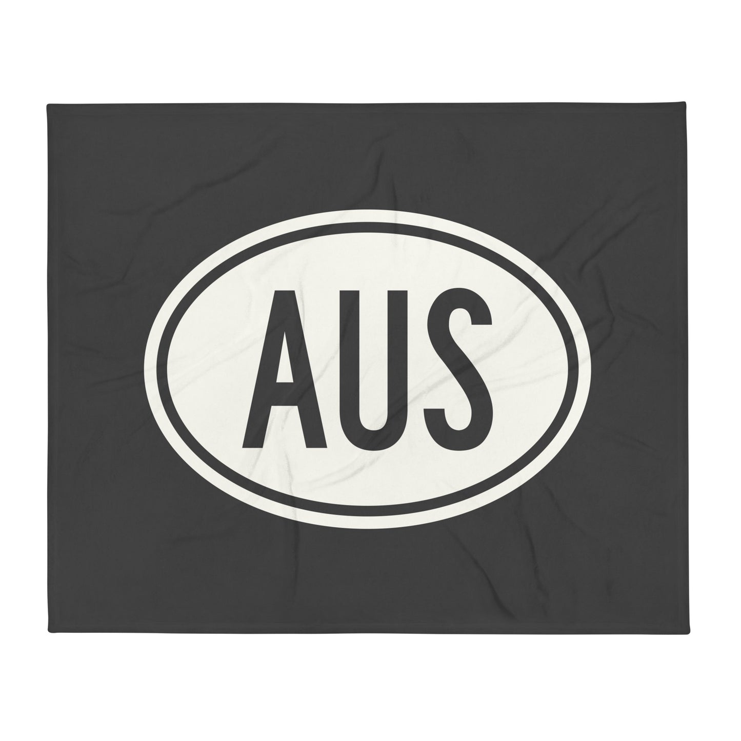 Unique Travel Gift Throw Blanket - White Oval • AUS Austin Souvenir • YHM Designs - Image 01