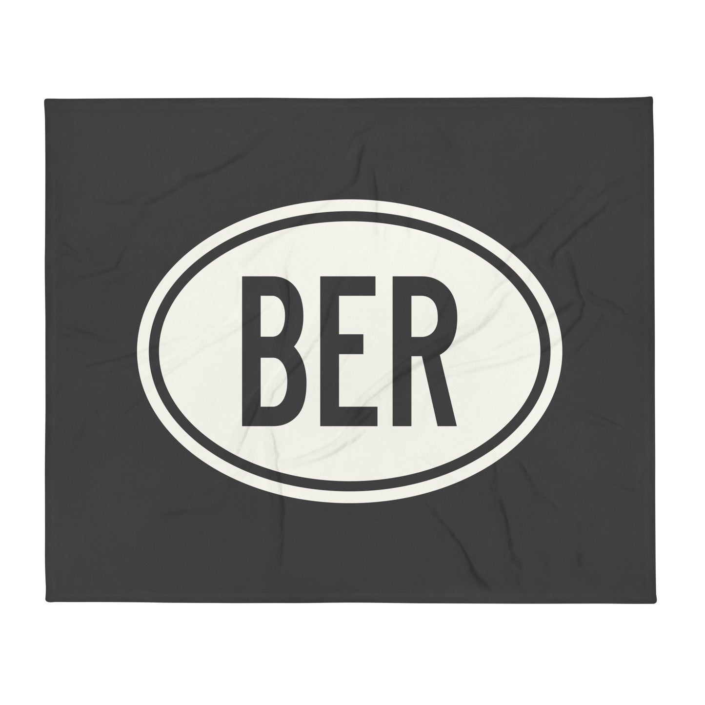 Unique Travel Gift Throw Blanket - White Oval • BER Berlin Souvenir • YHM Designs - Image 01