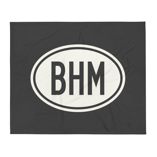 Unique Travel Gift Throw Blanket - White Oval • BHM Birmingham • YHM Designs - Image 01