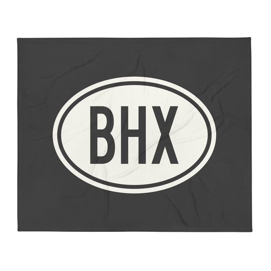 Unique Travel Gift Throw Blanket - White Oval • BHX Birmingham • YHM Designs - Image 01