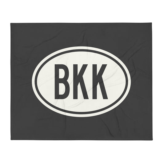 Unique Travel Gift Throw Blanket - White Oval • BKK Bangkok • YHM Designs - Image 01