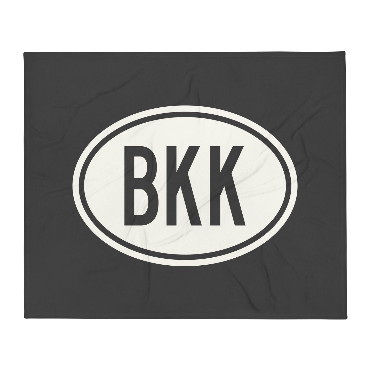 Unique Travel Gift Throw Blanket - White Oval • BKK Bangkok Souvenir • YHM Designs - Image 01
