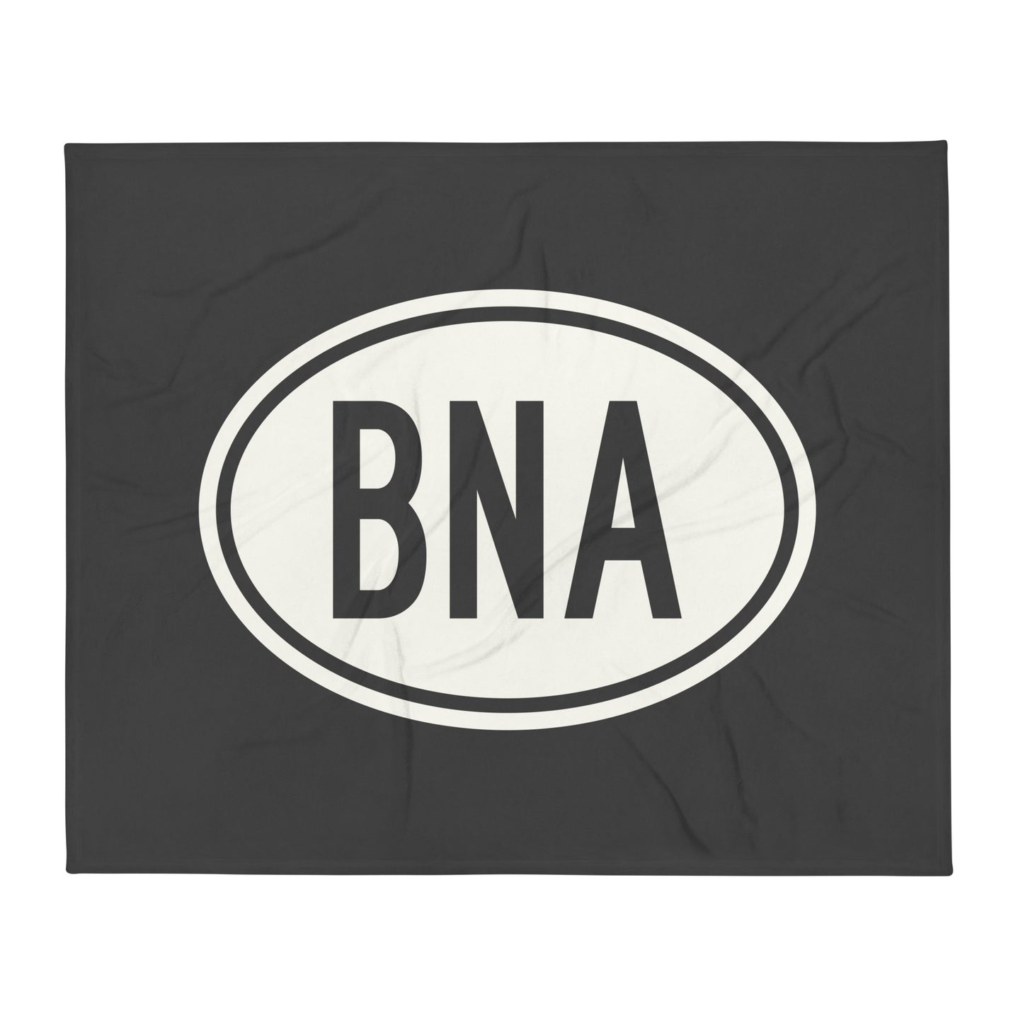 Unique Travel Gift Throw Blanket - White Oval • BNA Nashville Souvenir • YHM Designs - Image 01