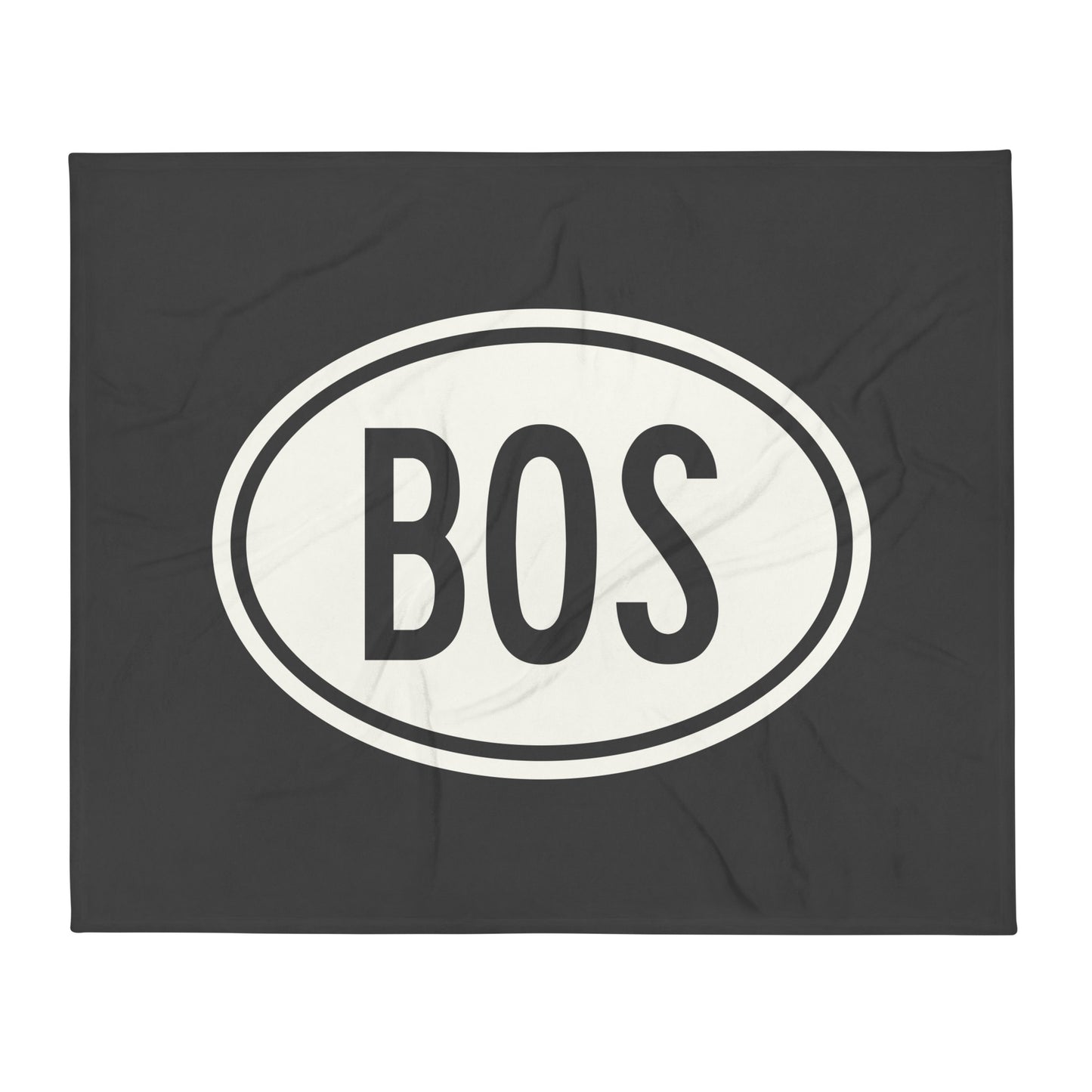 Unique Travel Gift Throw Blanket - White Oval • BOS Boston Souvenir • YHM Designs - Image 01
