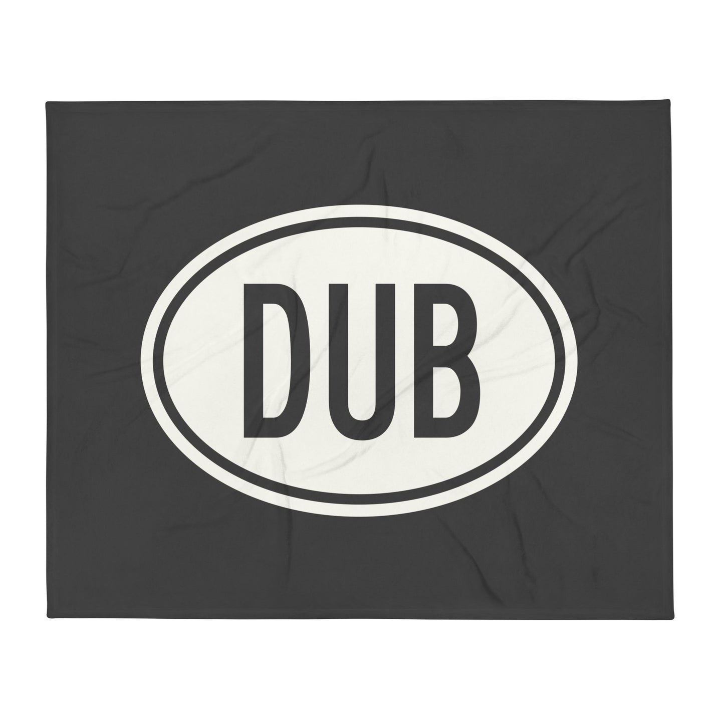 Unique Travel Gift Throw Blanket - White Oval • DUB Dublin Souvenir • YHM Designs - Image 01