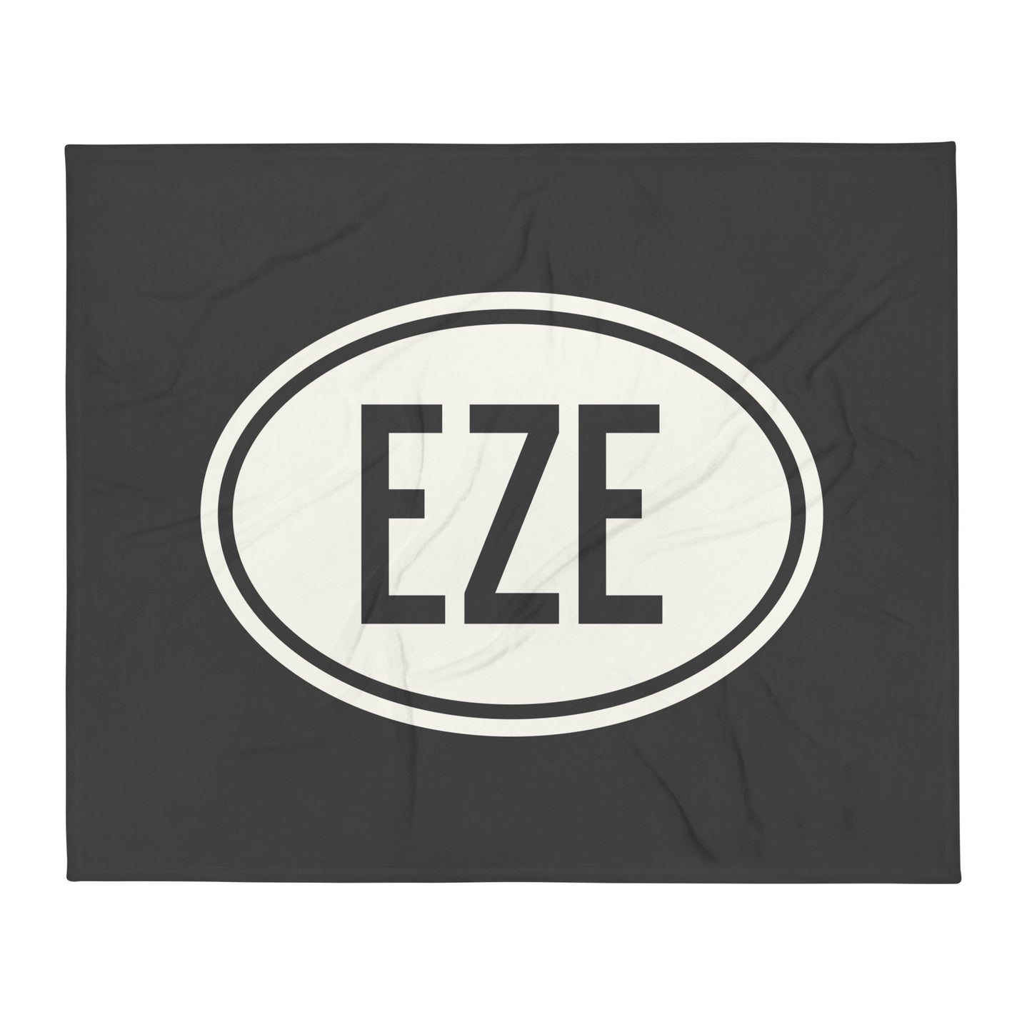 Unique Travel Gift Throw Blanket - White Oval • EZE Buenos Aires Souvenir • YHM Designs - Image 01