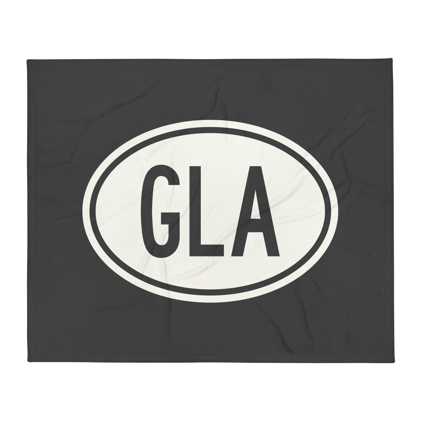 Unique Travel Gift Throw Blanket - White Oval • GLA Glasgow • YHM Designs - Image 01