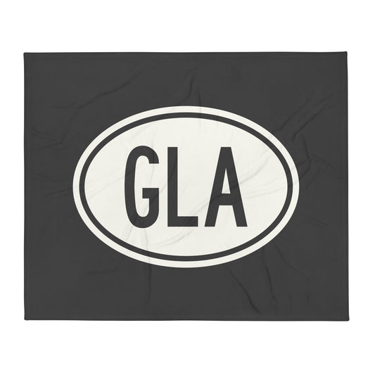 GLA Glasgow Throw Blanket • Eclipse Grey with Oval Car Sticker Design • YHM Designs - Image 01