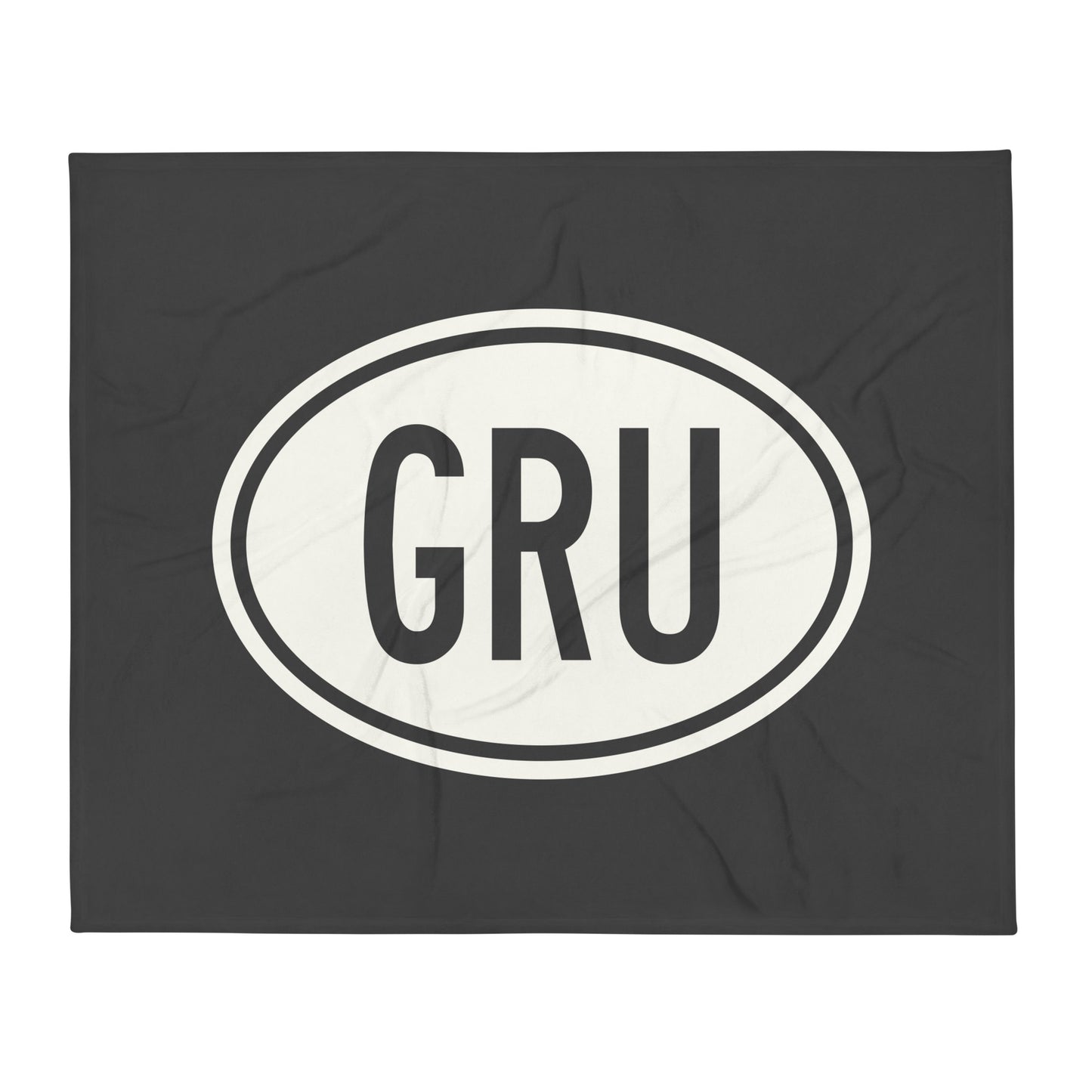 Unique Travel Gift Throw Blanket - White Oval • GRU Sao Paulo Souvenir • YHM Designs - Image 01