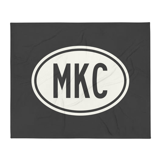 Unique Travel Gift Throw Blanket - White Oval • MKC Kansas City • YHM Designs - Image 01