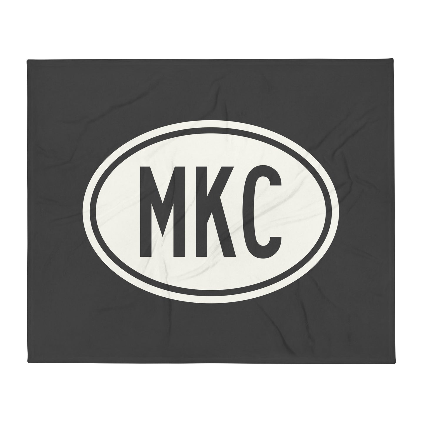 Unique Travel Gift Throw Blanket - White Oval • MKC Kansas City Souvenir • YHM Designs - Image 01