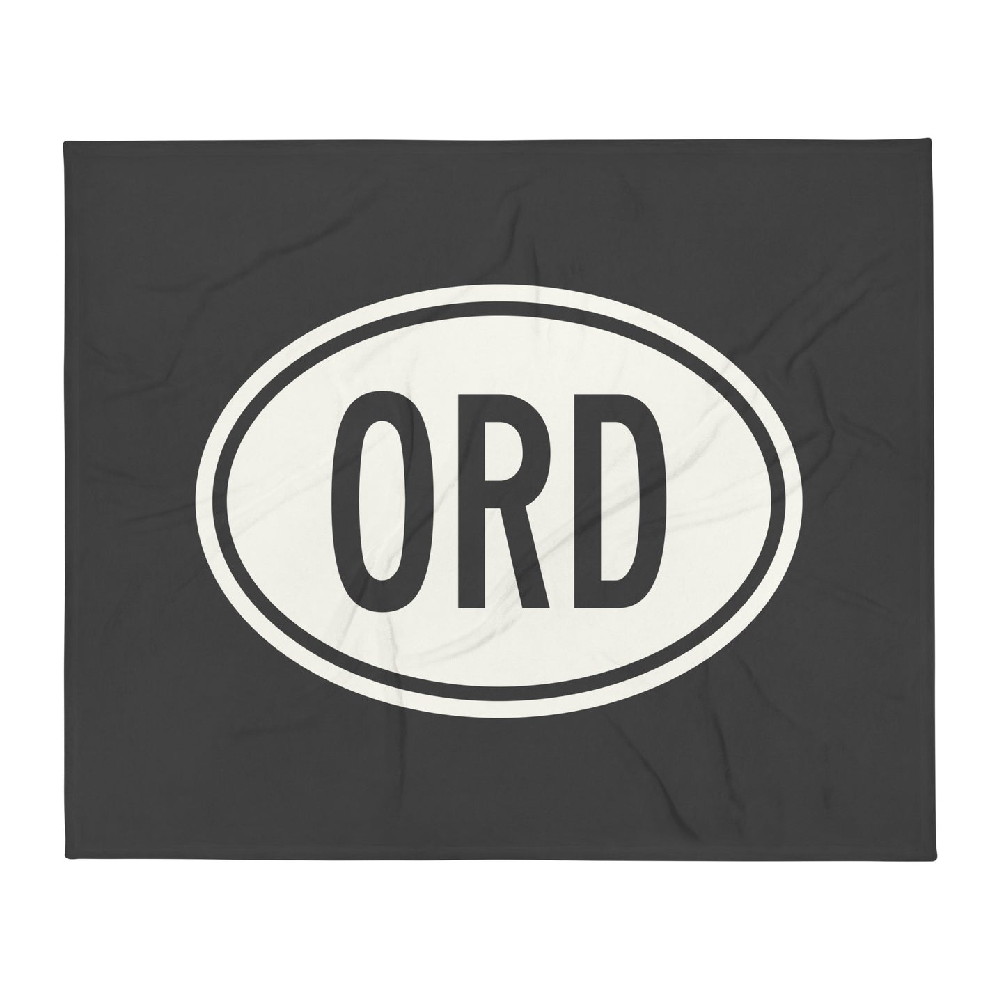 Unique Travel Gift Throw Blanket - White Oval • ORD Chicago Souvenir • YHM Designs - Image 01