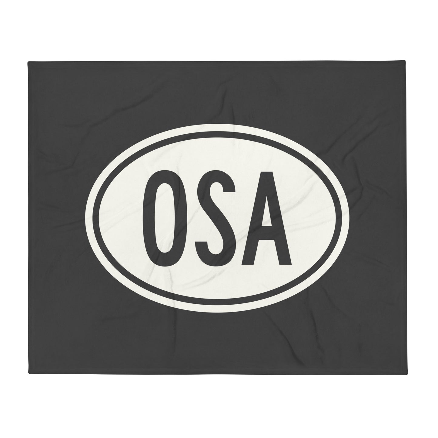 Unique Travel Gift Throw Blanket - White Oval • OSA Osaka Souvenir • YHM Designs - Image 01