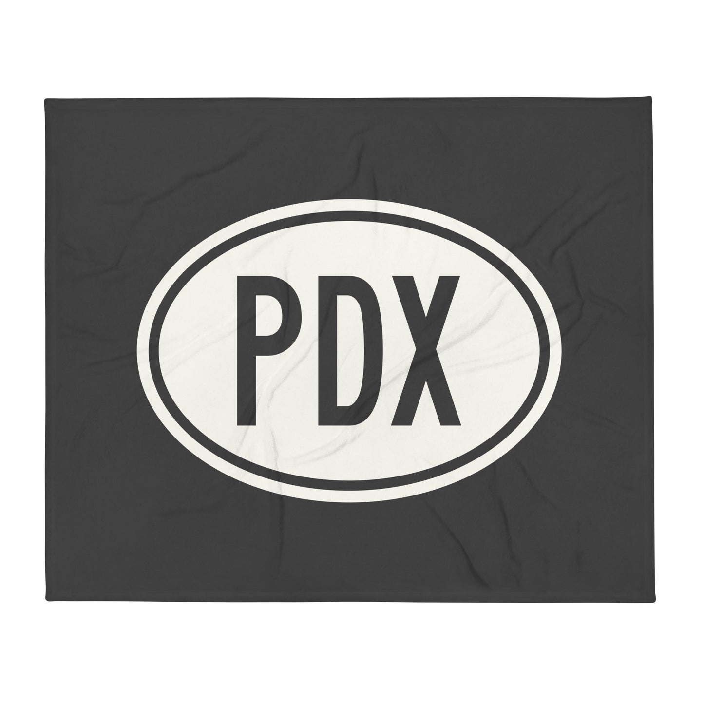 Unique Travel Gift Throw Blanket - White Oval • PDX Portland Souvenir • YHM Designs - Image 01