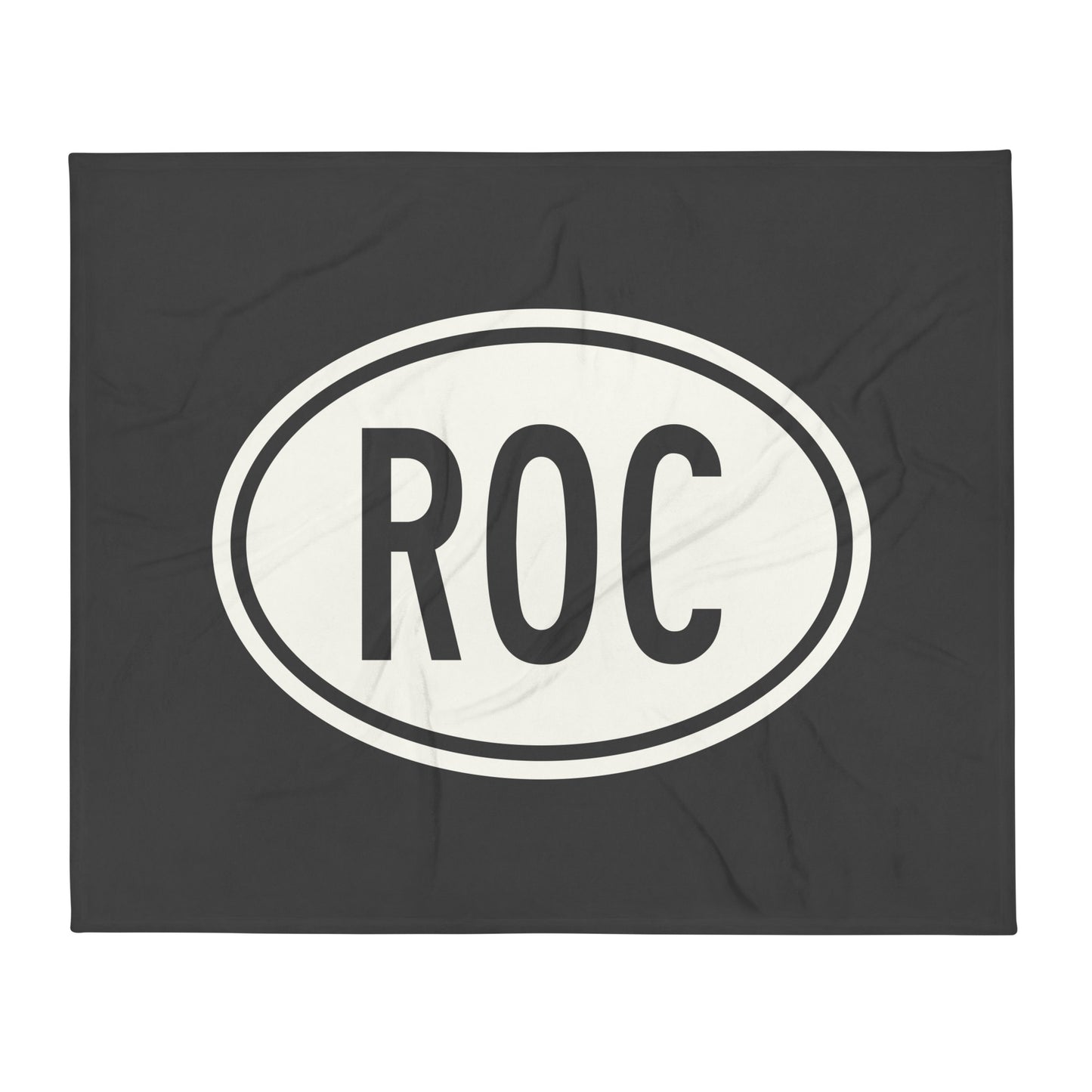Unique Travel Gift Throw Blanket - White Oval • ROC Rochester Souvenir • YHM Designs - Image 01