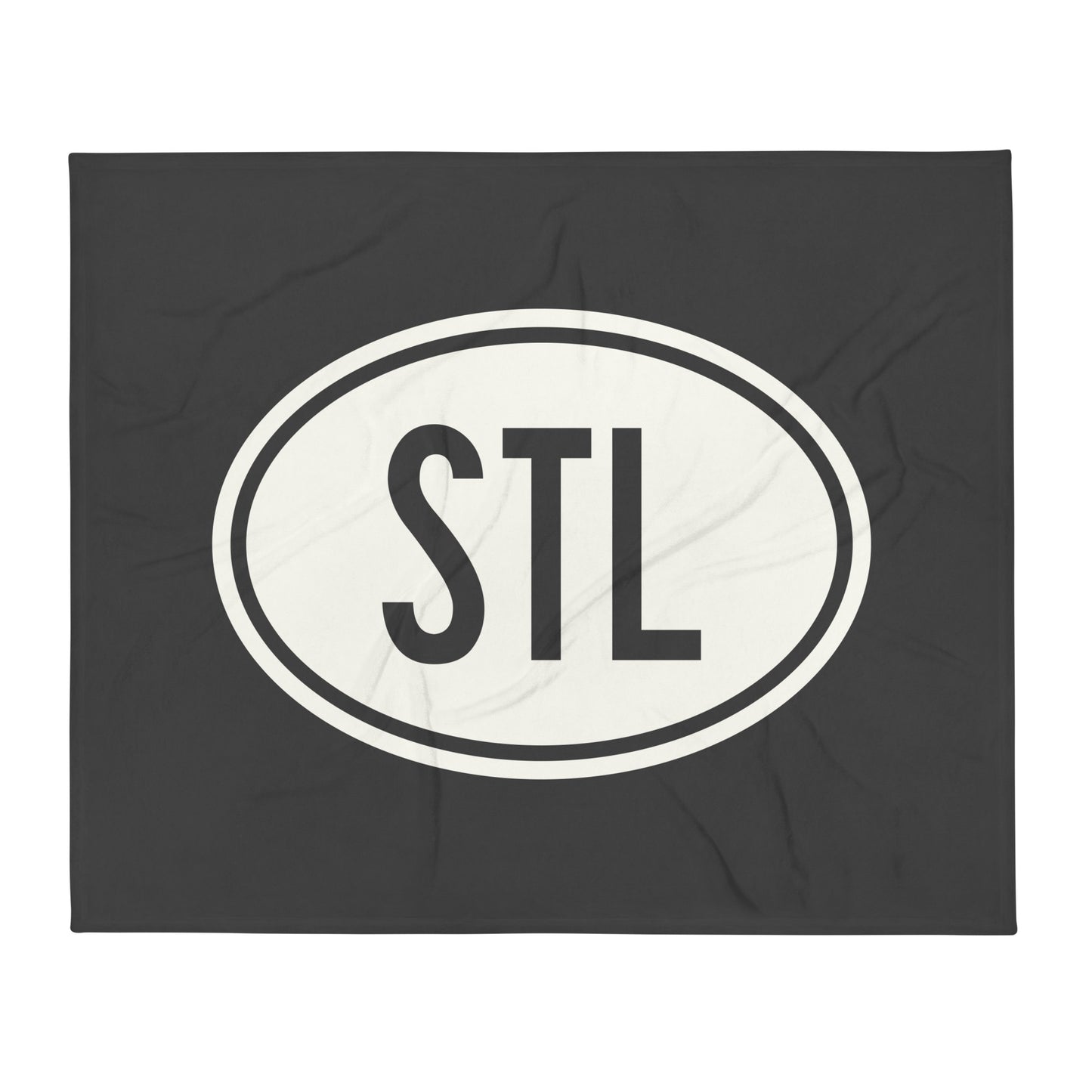 Unique Travel Gift Throw Blanket - White Oval • STL St. Louis • YHM Designs - Image 01