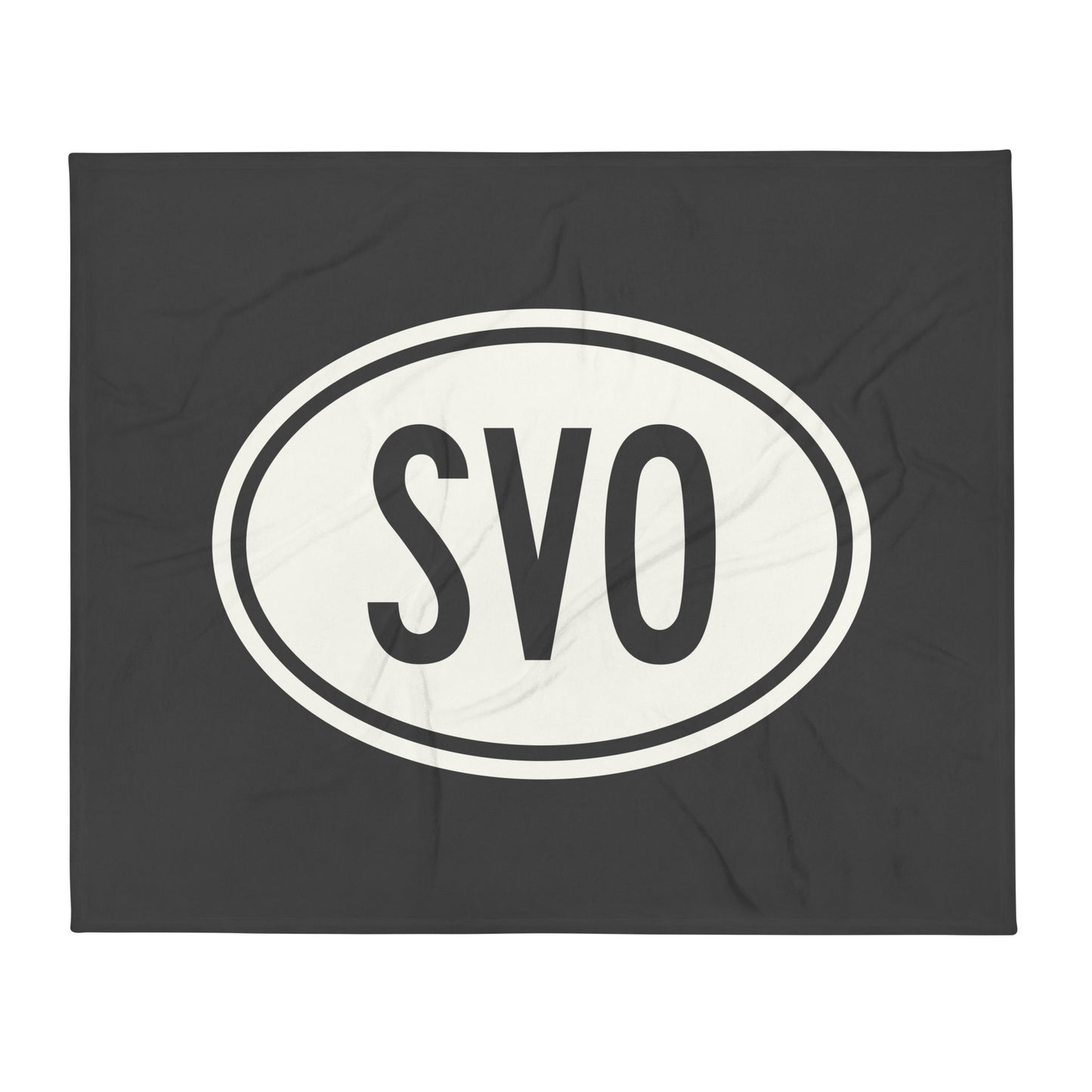 Unique Travel Gift Throw Blanket - White Oval • SVO Moscow Souvenir • YHM Designs - Image 01