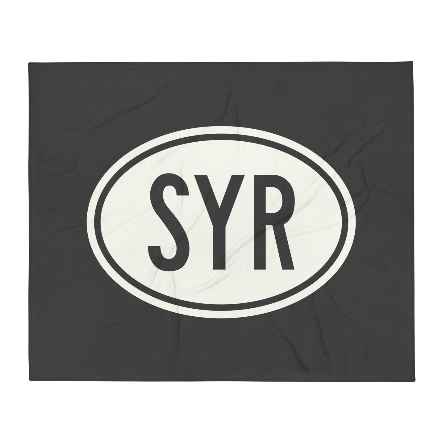 Unique Travel Gift Throw Blanket - White Oval • SYR Syracuse Souvenir • YHM Designs - Image 01