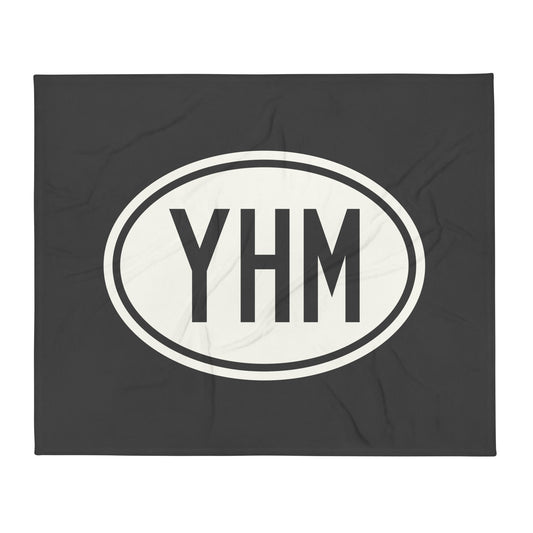 YHM Hamilton Throw Blanket • Eclipse Grey with Oval Car Sticker Design • YHM Designs - Image 01