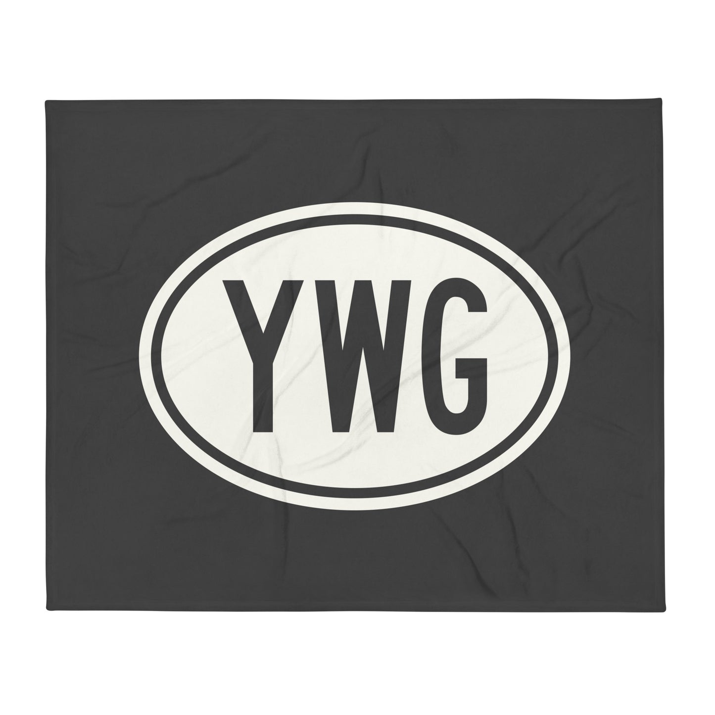 Unique Travel Gift Throw Blanket - White Oval • YWG Winnipeg Souvenir • YHM Designs - Image 01